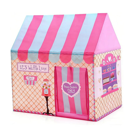 CARLA HOME Kids Ice Cream Bakery Play Tent Pink Pop Up Playhouse - Outdoor Play Equipment Play Tents & Tunnels