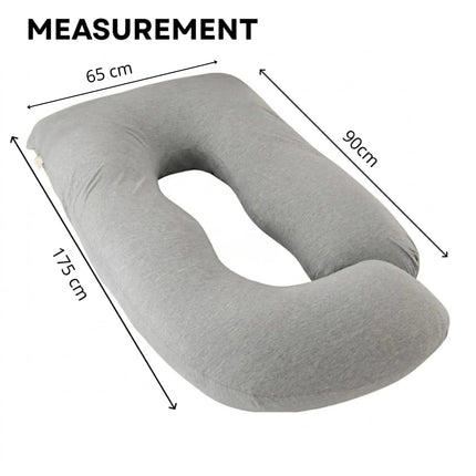CARLA HOME U Shaped Pregnancy Pillow for Full Body Support Grey - Polyester - Full Body Pillow