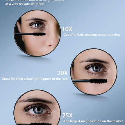 20X Magnifying Mirror and Eyebrow Tweezers Kit for Travel