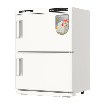 White 32L Black Hot Towel Warmer UV Sterilizer Cabinet for Salon and Home Use