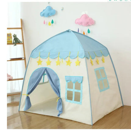 130CM Portable Kids Castle Tent Large Blue