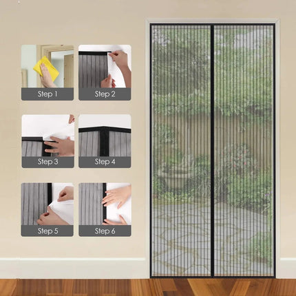 Magnetic Mosquito Net Door Screen 80x210cm White