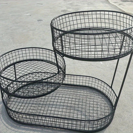 Black Stainless Steel Fruit Basket Storage