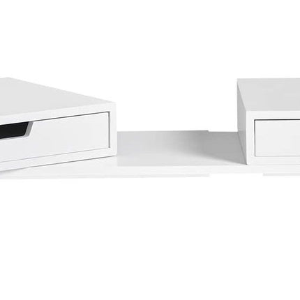 White Monitor Stand with Drawers