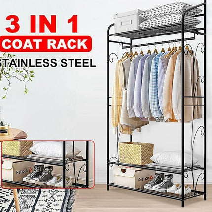Extra Large Iron Clothes Rack Garment Hanging Stand