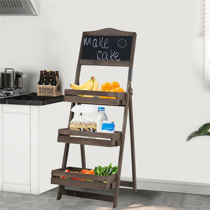 Vintage Wooden Chalkboard Easel 38x50CM with 3 Shelves