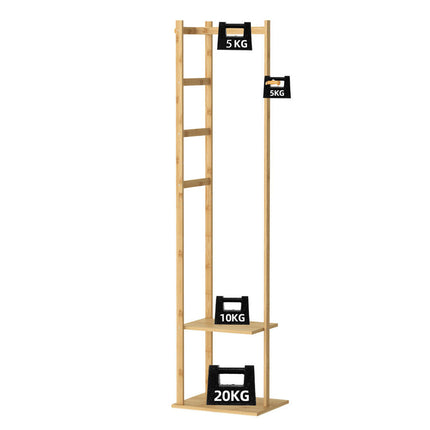 Bamboo Coat & Hat Rack Stand Shoe Shelf Thicken Wooden Hanger
