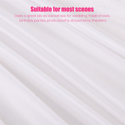 3x6m White Stage Curtain Backdrop