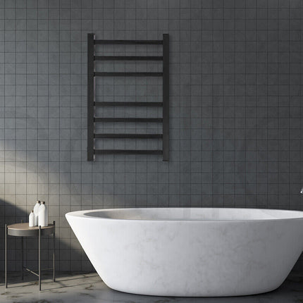Aluminium Heated Towel Rail 7-Bar Electric Warmer Black