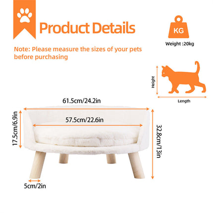 Luxury Round Pet Sofa Bed 60cm Soft Cushion Anti-skid