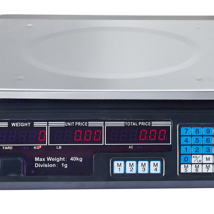 40KG Digital Kitchen Scale Metal Electronic Postal Platform