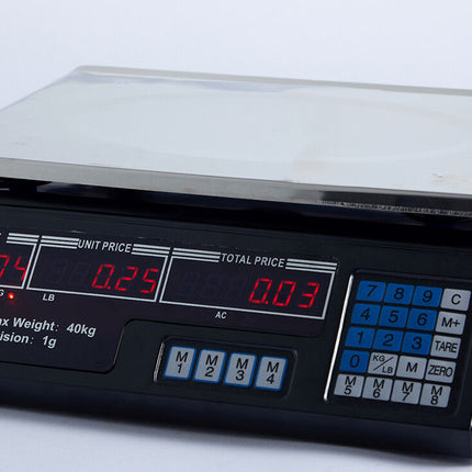 40KG Digital Kitchen Scale Metal Electronic Postal Platform