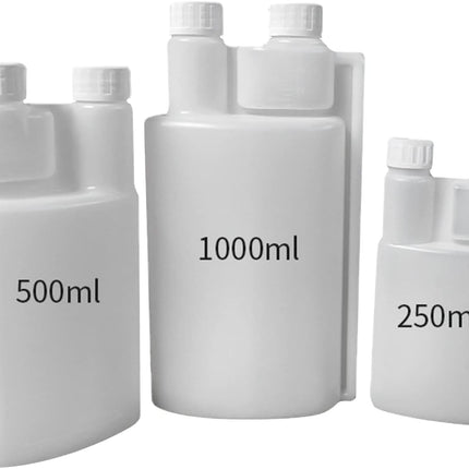 10-Pack 250ml Plastic Twin Chamber Bottles, Tamper Evident Cap