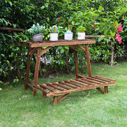 Pine Wood 3pcs Plant Stand Ladder Garden Flower Display