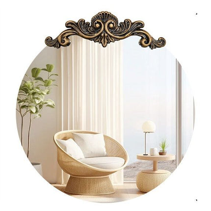 Baroque Antique Round Wall Mirror D�cor 60x64.5cm