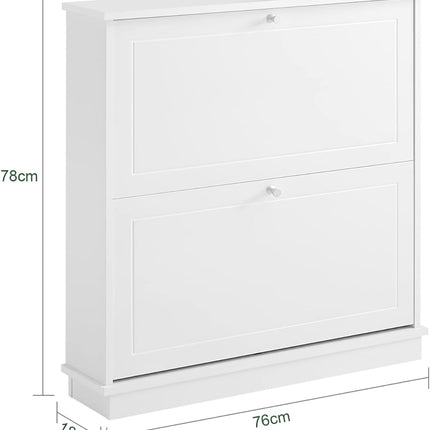 2 Drawer Shoe Cabinet Storage Unit