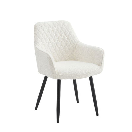 Neo Cindy Ivory Fabric Dining Chair 2-Piece Set