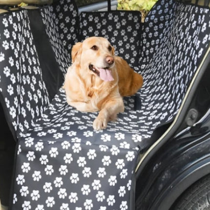 Waterproof Pet Car Seat Cover Hammock Black With Mesh Window