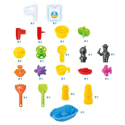 Pirate Ship Modelled, Sand and Water Table with 24 Accessories