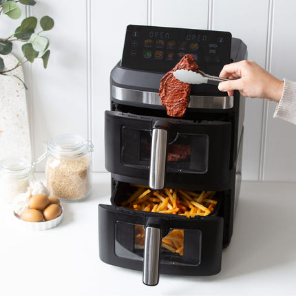 13L Dual Zone 2300W Double Stack Air Fryer with Foldable Top Display