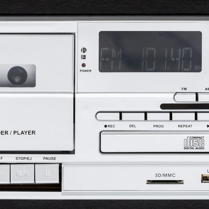Audio Home Entertainment System (Black) Turntable, CDs, Vinyl, Wireless Streaming & More