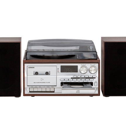 Audio Home Entertainment System (Brown) Turntable, CDs, Vinyl, Wireless Streaming & More