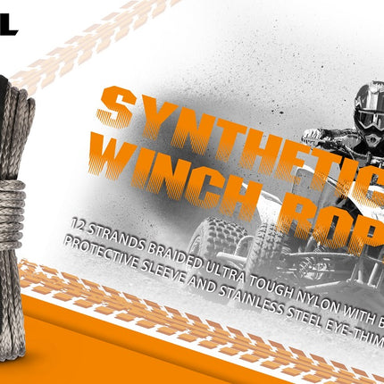 X-BULL Winch Rope 5.5mm x 13m Dyneema Synthetic Rope Tow Recovery Offroad 4wd4x4