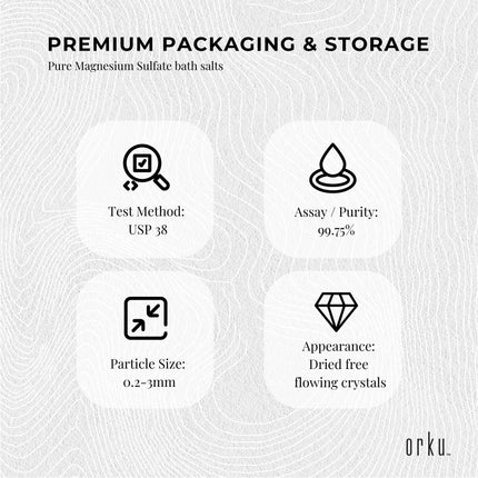 Orku 100g Epsom Salt - Magnesium Sulphate Bath Salts For Skin Body Sulfate