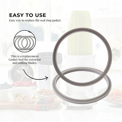 For Nutribullet Short Cup + Handheld Lip Ring + Grey Seal 900 and 600 Models