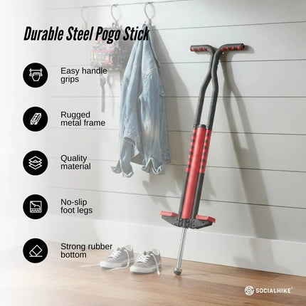 Social Hike Blue Pogo Stick - Kids Jumping Jackhammer Exercise Hopper Toy