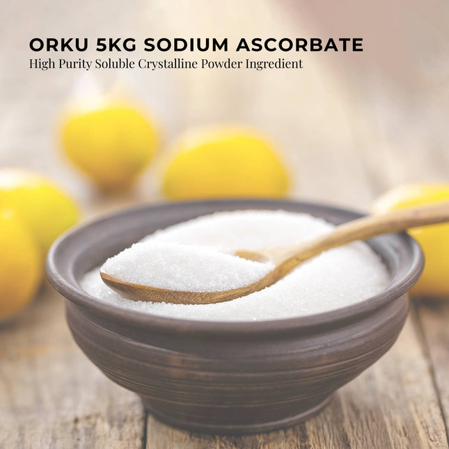Orku 5kg Sodium Ascorbate - High Purity Soluble Crystalline Powder Ingredient