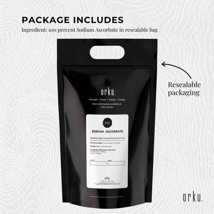 Orku 20Kg Sodium Ascorbate - High Purity Soluble Crystalline Powder Ingredient