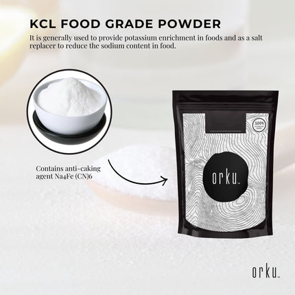 100g Potassium Chloride Powder - Pure E508 Food Grade Salt Substitute Replacer