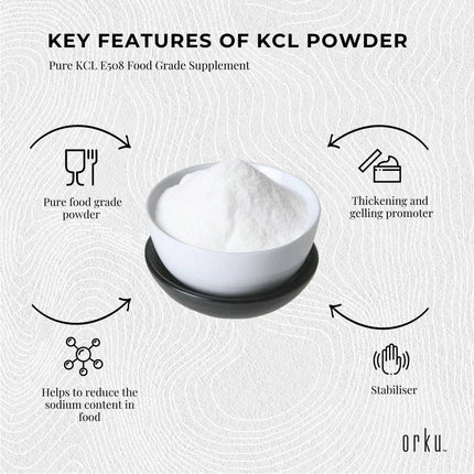 100g Potassium Chloride Powder - Pure E508 Food Grade Salt Substitute Replacer