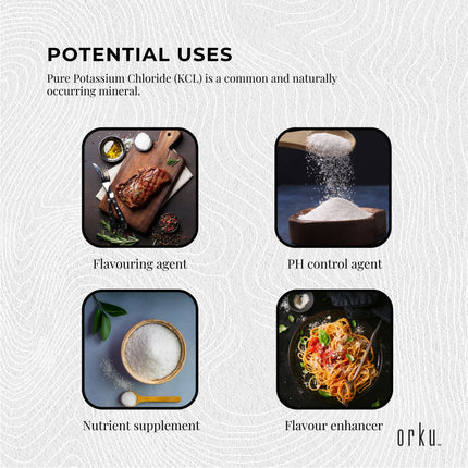 100g Potassium Chloride Powder - Pure E508 Food Grade Salt Substitute Replacer