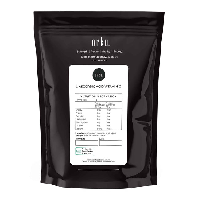 Orku 10g Vitamin C Powder Pure L-Ascorbic Acid - USP Grade Non-GMO
