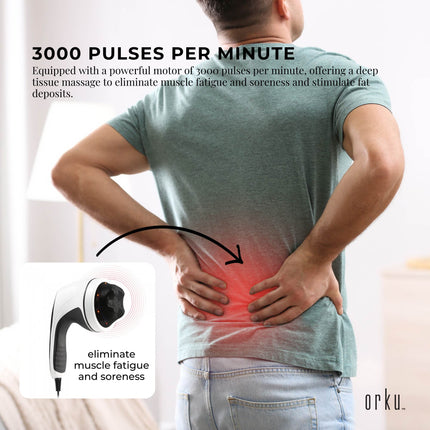 Full Body Vibration Handheld Massager - 4 Massage Heads Neck Shoulders Back Legs