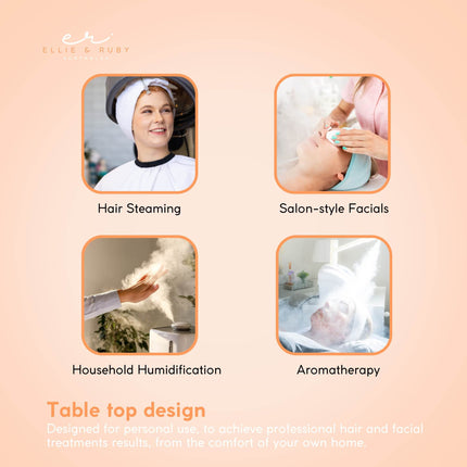 2 In 1 Facial and Hair Steamer Face Skin Portable Table Top Steam Ozone Machine
