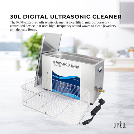 30L Digital Ultrasonic Cleaner Jewelry Ultra Sonic Bath Degas Parts Cleaning