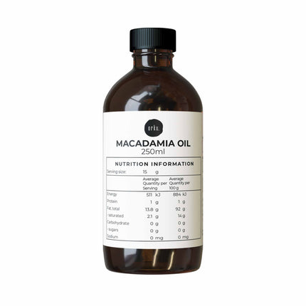 250ml Orku Macadamia Nut Oil - Natural Cold Pressed Food Grade Pure Cooking Oils