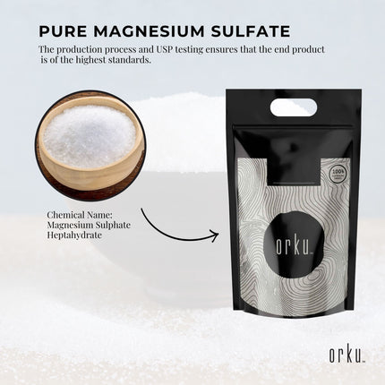 Orku 10Kg Epsom Salt - USP Grade Magnesium Sulfate Body Bath Salts
