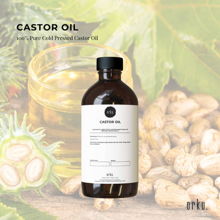 Orku 1L Organic Castor Oil - Hexane Free Cold Pressed