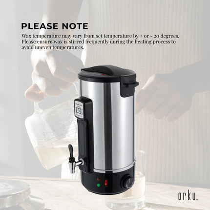 8L Orku Candle Wax Heater With Tap And Accessories - Candle Making Melter Pot