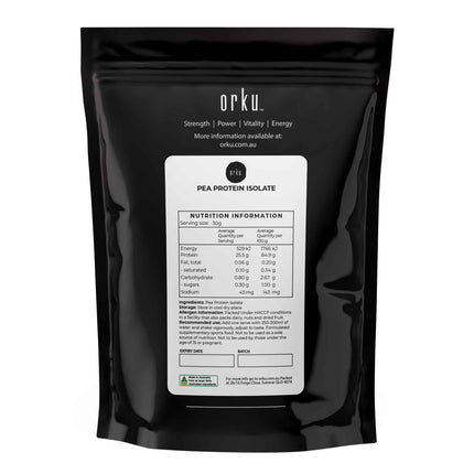Orku 2kg Pea Protein Isolate Powder - High Protein Plant Based Unsweetened