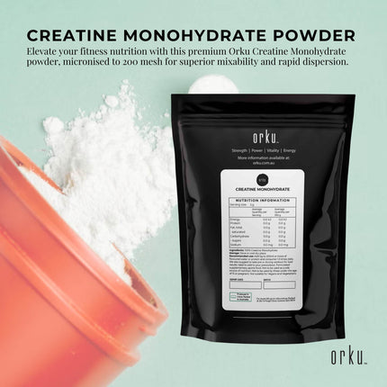 Orku 100g Creatine Monohydrate Powder – 200 Mesh Micronised | 99.9% Purity