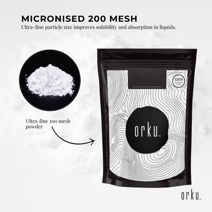 Orku 100g Creatine Monohydrate Powder – 200 Mesh Micronised | 99.9% Purity