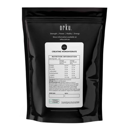 Orku 400g Creatine Monohydrate Powder – 200 Mesh Micronised | 99.9% Purity