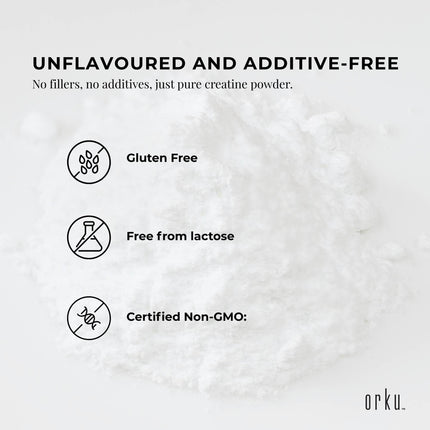 Orku 1Kg Creatine Monohydrate Powder – 200 Mesh Micronised | 99.9% Purity