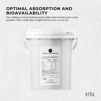 600g Collagen Powder Bucket - Bovine Protein Peptide Supplement Unflavoured