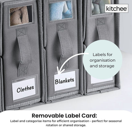 1x Kitchee Foldable Bed Sheet Storage Box - Linen and Closet Organiser Grey